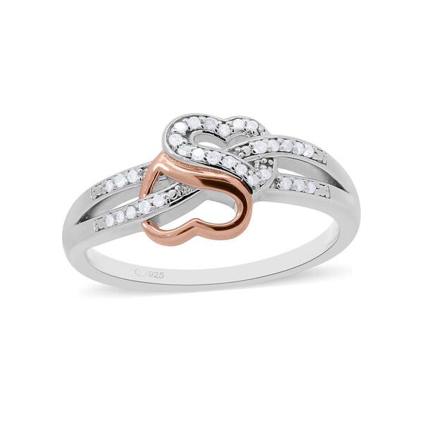 Eternal Promise&#40;tm&#41; Two-Tone 1/10ctw. Diamond Heart Promise Ring - image 