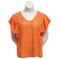 Plus Size French Laundry Flutter Cap Sleeve Diamond Blouse - image 1