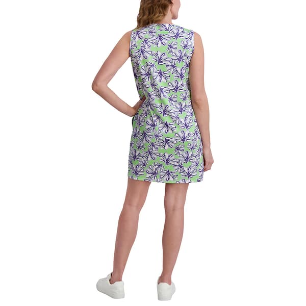 Womens Stella Parker Sleeveless Split Neck Floral UPF Shift Dress