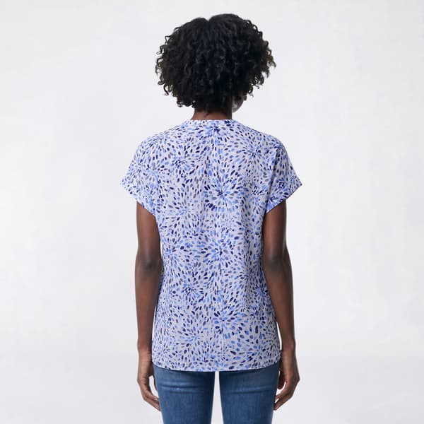 Petite Emily Daniels Crochet Trim Abstract Starburst Blouse