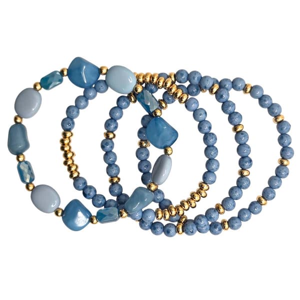 Ashley Cooper(tm) Blue Swirl 4pc. Stretch Bracelet Set - image 