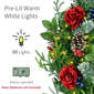 Puleo International 26in. Pre-Lit LED Rose Adorned Wreath - image 4