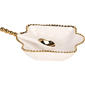 Home Essentials 6.75in. White & Gold Taper Square Bowl with Spoon - image 1