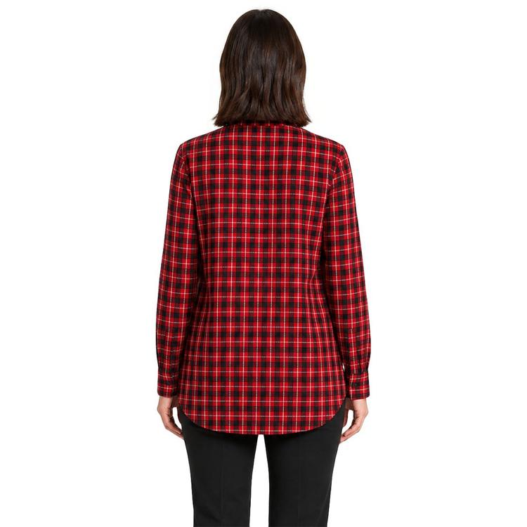 Womens Zac & Rachel Long Sleeve Half Button Down Plaid Blouse