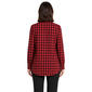 Womens Zac & Rachel Long Sleeve Half Button Down Plaid Blouse - image 2