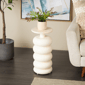 9th & Pike® Contemporary Cream Teak Wood Accent Table - image 2