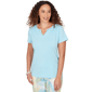 Plus Size Hearts of Palm Aqua Fresh Smock Shoulder Blouse - image 3