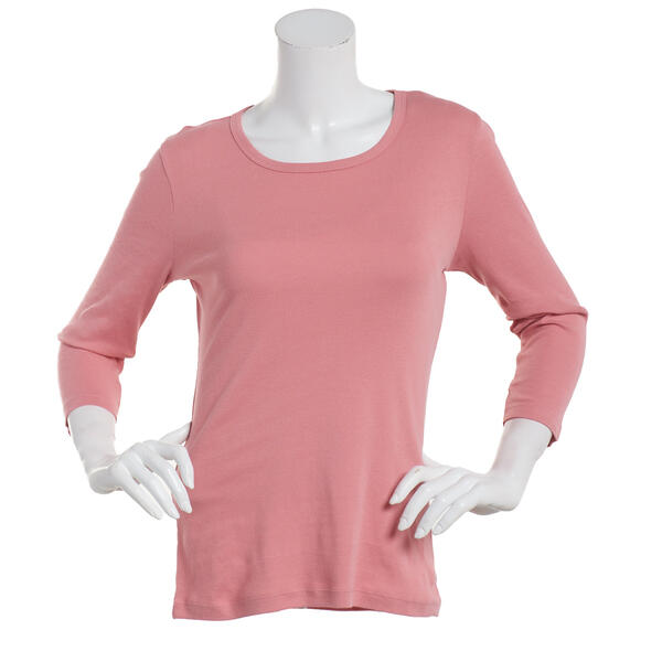 Womens Architect&#40;R&#41; 3/4 Sleeve Rib Scoop Neck Tee - image 