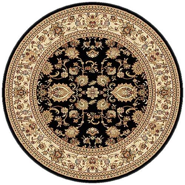 Tayse Sensation Gabrielle Black Round Area Rug - 5'3 - image 