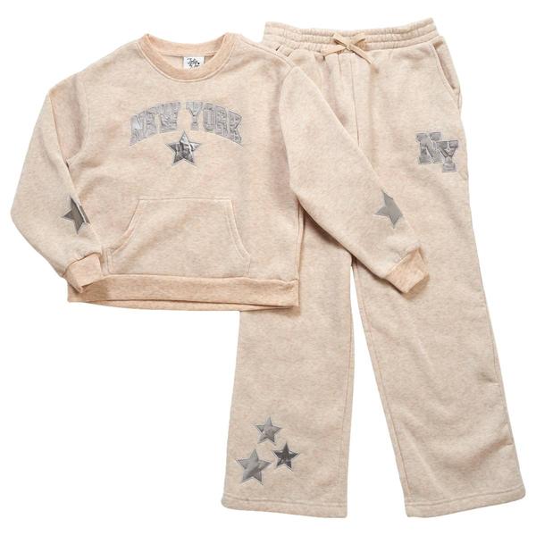 Girls (7-16) Jolie & Joy New York Oversized Sweatshirt/Pants Set - image 