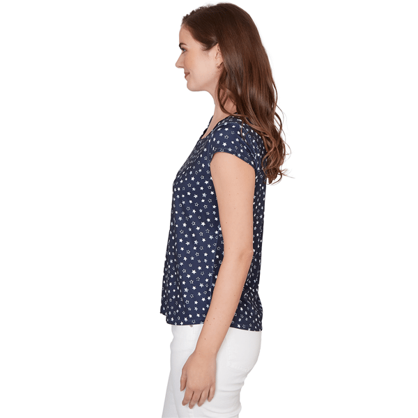 Petite Emaline Sapphire Serenade II Cap Sleeve Stars Tee