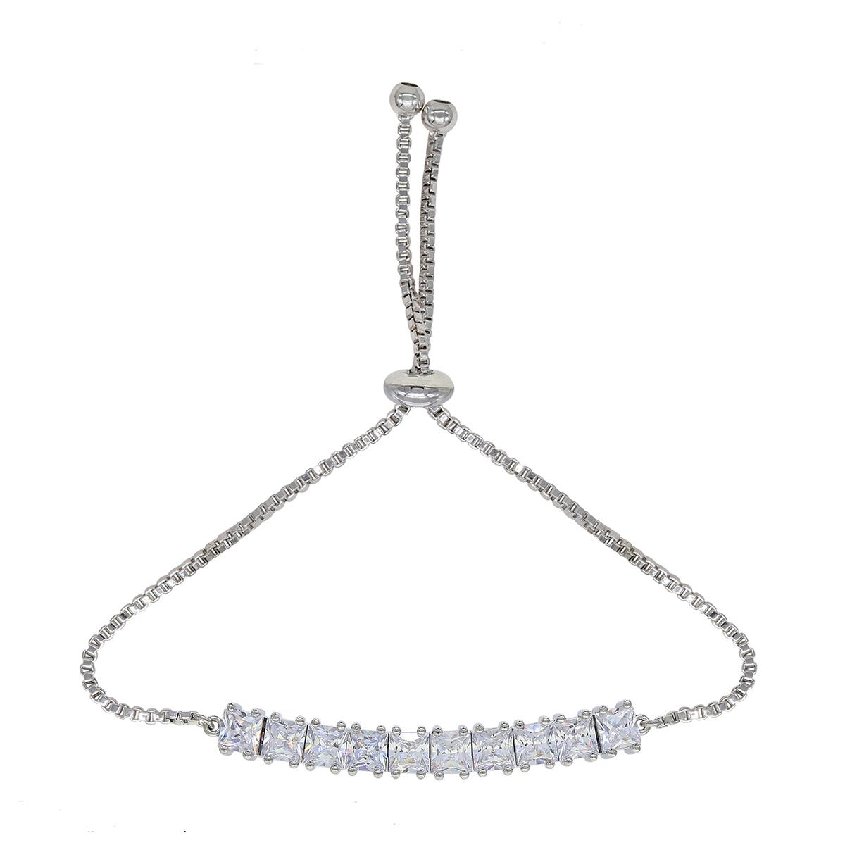 CZ Square Adjustable Bracelet