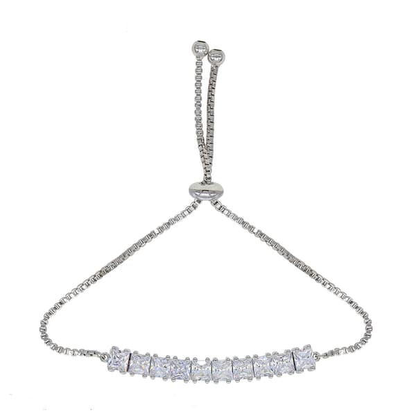 Cubic Zirconia Square Adjustable Bracelet - image 