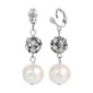 1928 Faux Pearl and Crystal Fireball Clip Earrings - image 1