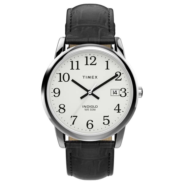 Mens Timex&#40;R&#41; Silver-Tone Easy Read White Dial Watch - TW2W95400JT