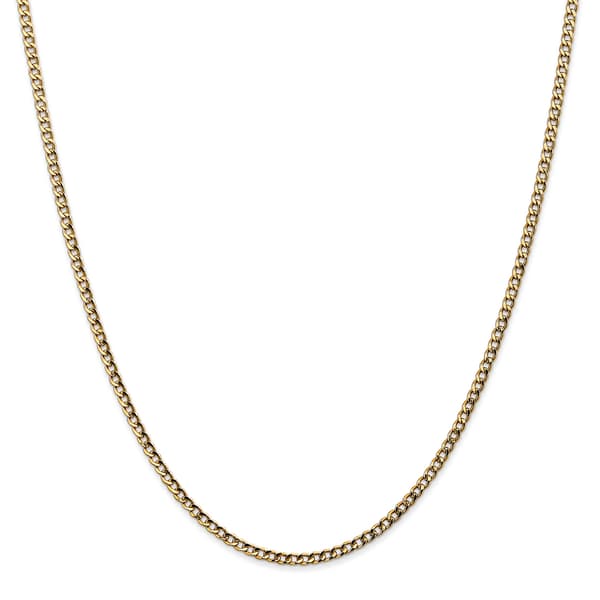 Unisex Gold Classics&#40;tm&#41; 2.5mm. 14k Semi Solid Curb Link Necklace - image 