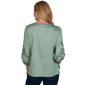 Womens Ruby Rd. Game of Luxe Embroidered Sleeve Voile Blouse - image 2