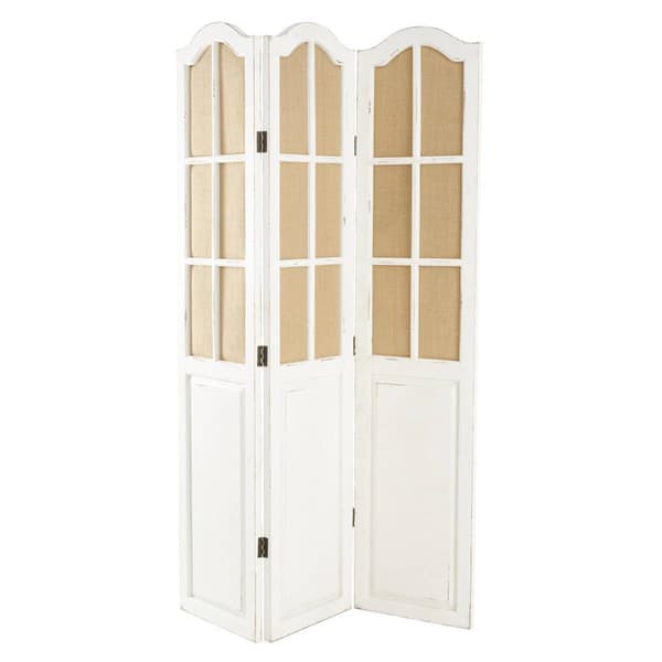 9th & Pike(R) Farmhouse Beige Wood Room Divider Screen - image 