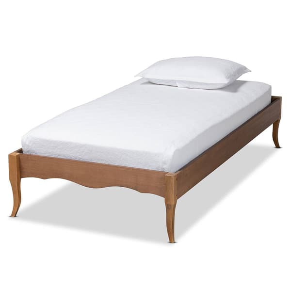 Baxton Studio Marieke Ash Walnut Wood Twin Platform Bed Frame