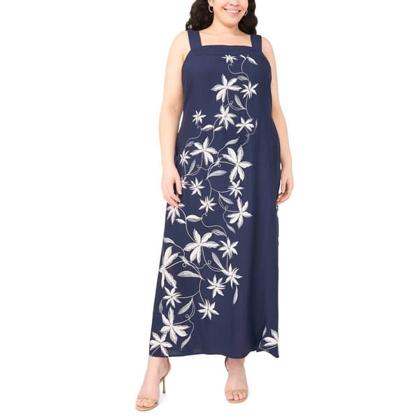 Plus Size MSK S/L Print Challis Maxi - image 