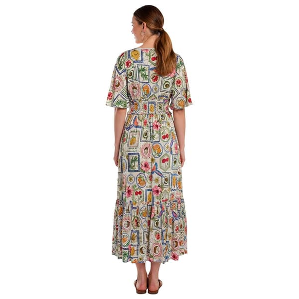 Womens Madison Hudson Fruit Lace V-Neck Midi Dress