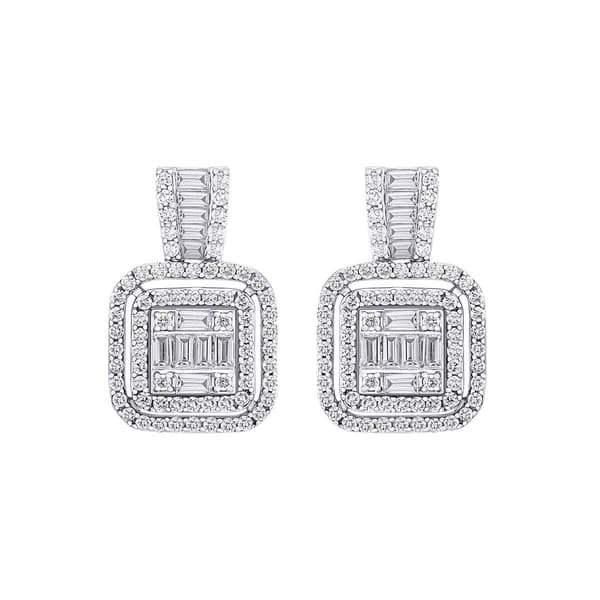 Nova Star&#40;R&#41; White Gold 7/8ctw. Lab Grown Diamond Drop Earrings