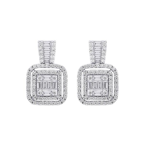 Nova Star&#40;R&#41; White Gold 7/8ctw. Lab Grown Diamond Drop Earrings - image 