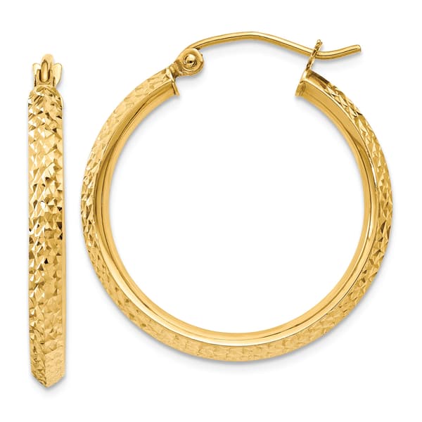 Gold Classics(tm) 14kt. Gold 25mm Hollow Hoop Earrings - image 