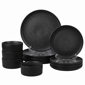 Sango Anderson Black Stoneware 12pc. Dinnerware Set Service for 4 - image 1