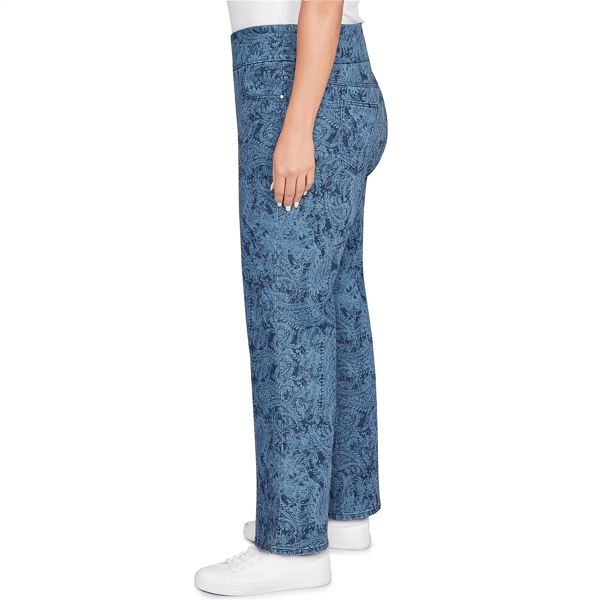 Plus Size Ruby Rd. Indigo Go Paisley Stretch Denim Pull On Jeans - Boscov's