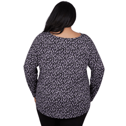 Plus Size Emaline Lavender Revelry Long Sleeve Diamond Blouse