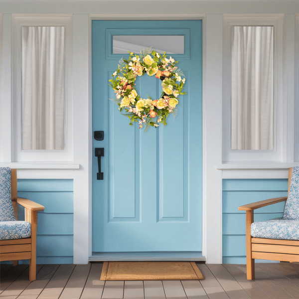 Northlight 26in. Daisy Peony & Roses Floral Spring Wreath