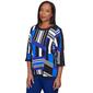 Petite Alfred Dunner Downtown Vibe Stripe Patch Blouse - image 3
