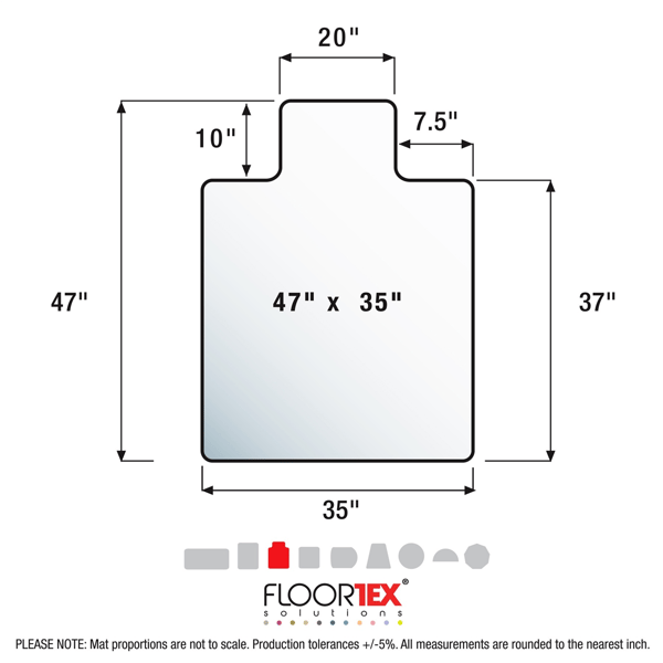 Floortex® Ultimat® Polycarbonate Lipped Chair Mat for Hard Floor