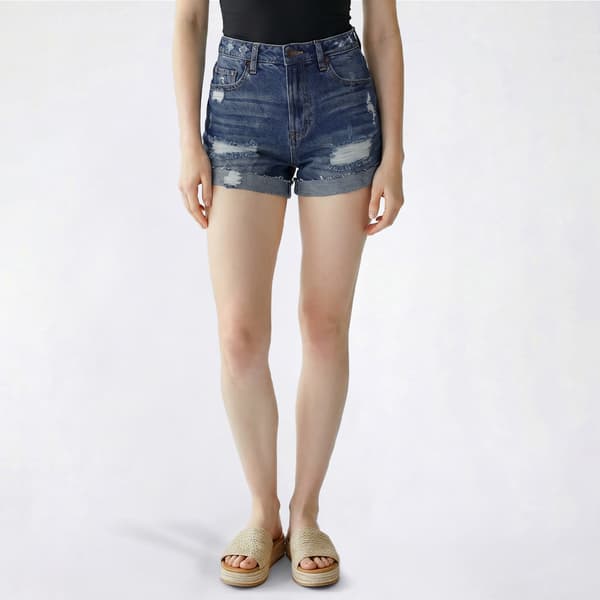 Juniors Madden Girl High Rise Destructed Raw Cuff Boho Shorts - image 