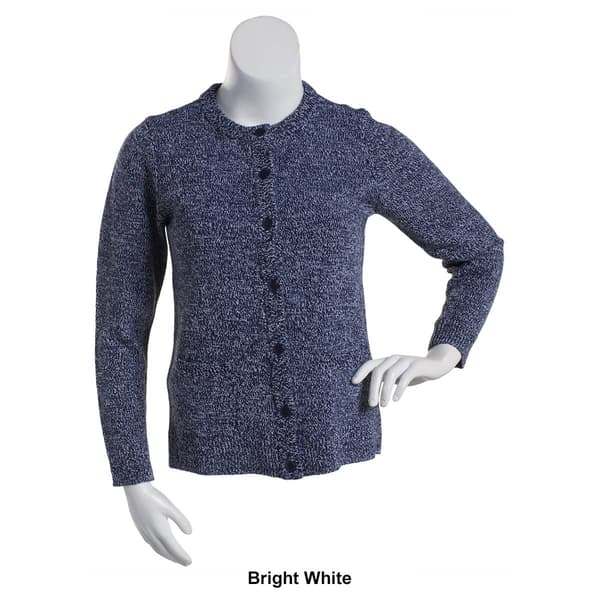 Petite Hasting & Smith Long Sleeve Marled Button Front Cardigan