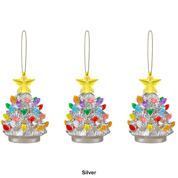 Mr. Christmas 4in. 3pc. Shatterproof Electroplated Ornament Tree