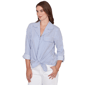 Womens Ruby Rd. Set Sail 3/4 Sleeve Knot Front Stripe Blouse - image 3