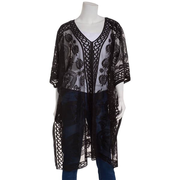 Womens David & Young Paisley Medallion Lace Kimono