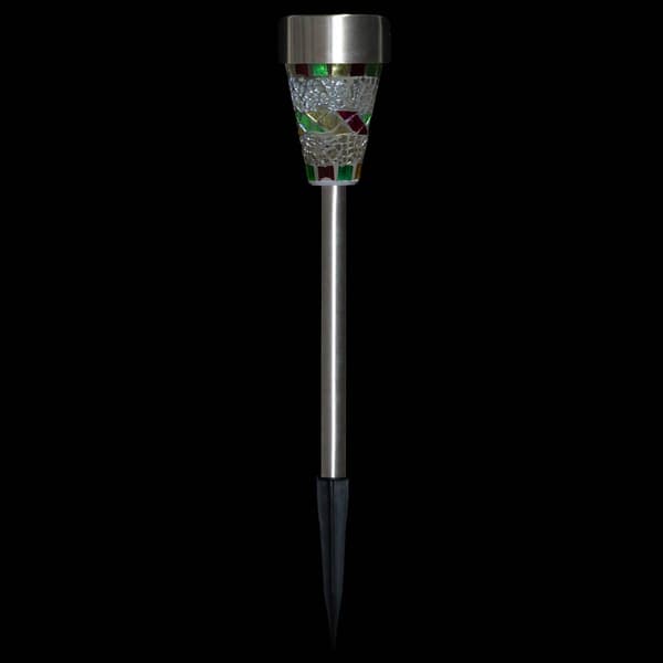 Northlight Seasonal Mosaic Stained LED Pathway Markers - Set of 3