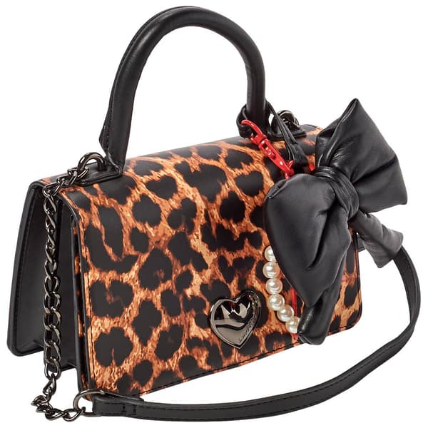 Luv Betsey by Betsey Johnson Evie Leopard Satchel W/Puffy Hangoff