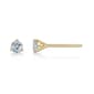 Gemminded 3mm Round Aquamarine 3 Prong Stud Earrings - image 1