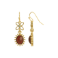 1928 Gold Tone Carnelian And Crystal Earrings - image 1