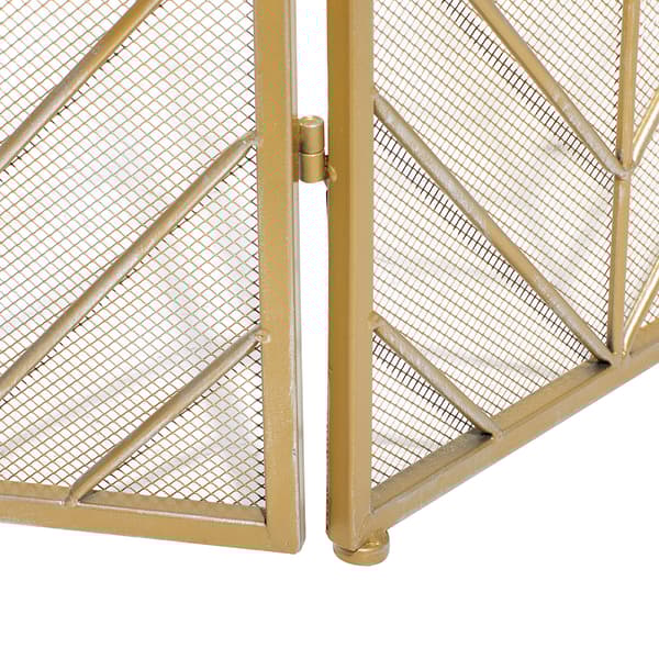9th & Pike&#174; Contemporary Brass Metal Fireplace Screen