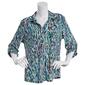 Womens Emily Daniels 3/4 Button Down Abstract Disco Dot Top - image 1
