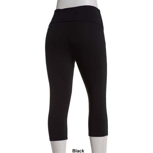 Juniors No Comment Fold Over Waist Capri Leggings
