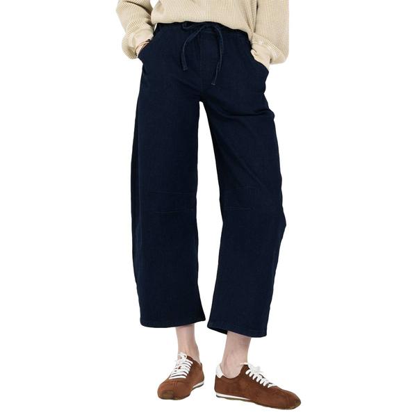Womens MNK Pull On Drawstring Barrel Jeans