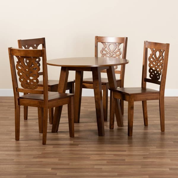 Baxton Studio Mina Walnut Brown Finished Wood 5pc. Dining Set