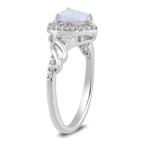 Gemstone Classics™ Created Opal & Sapphire Heart Ring