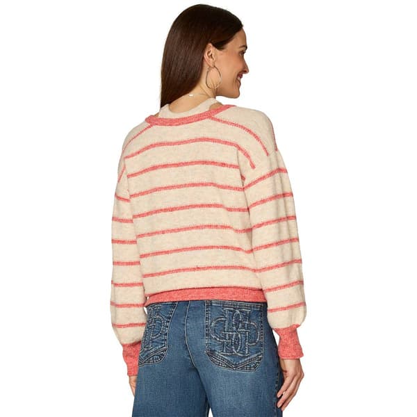 Womens Democracy Long Sleeve Halter Neck Cut-Out Stripe Sweater